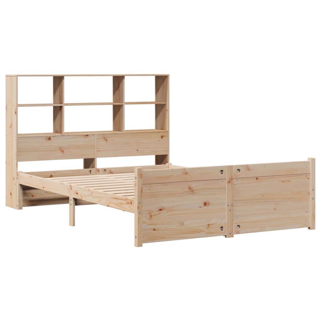 Bookcase Bed Without Mattress Double Solid Wood Pine