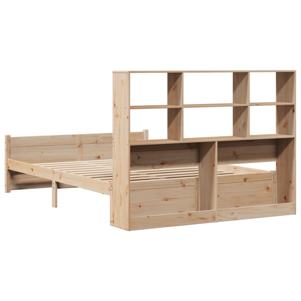 Bookcase Bed Without Mattress Double Solid Wood Pine