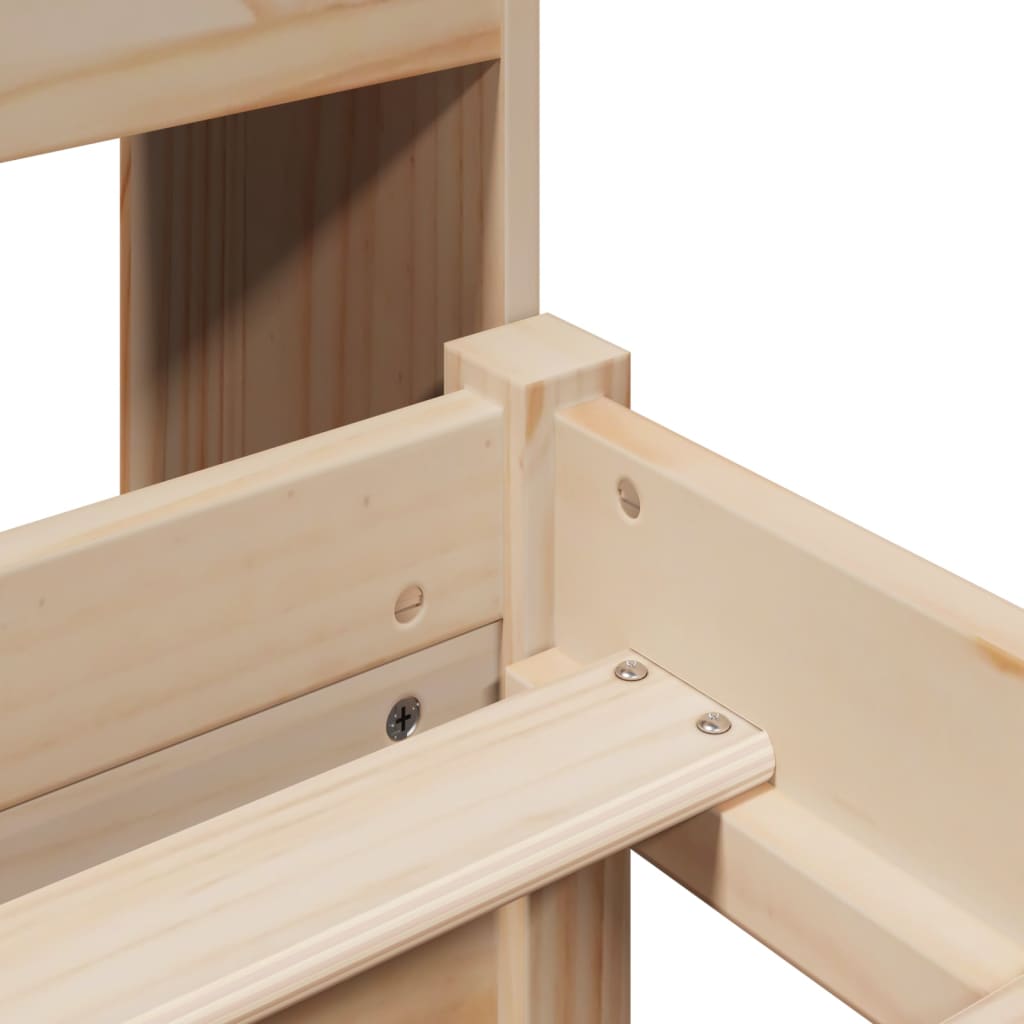 Bookcase Bed Without Mattress Double Solid Wood Pine