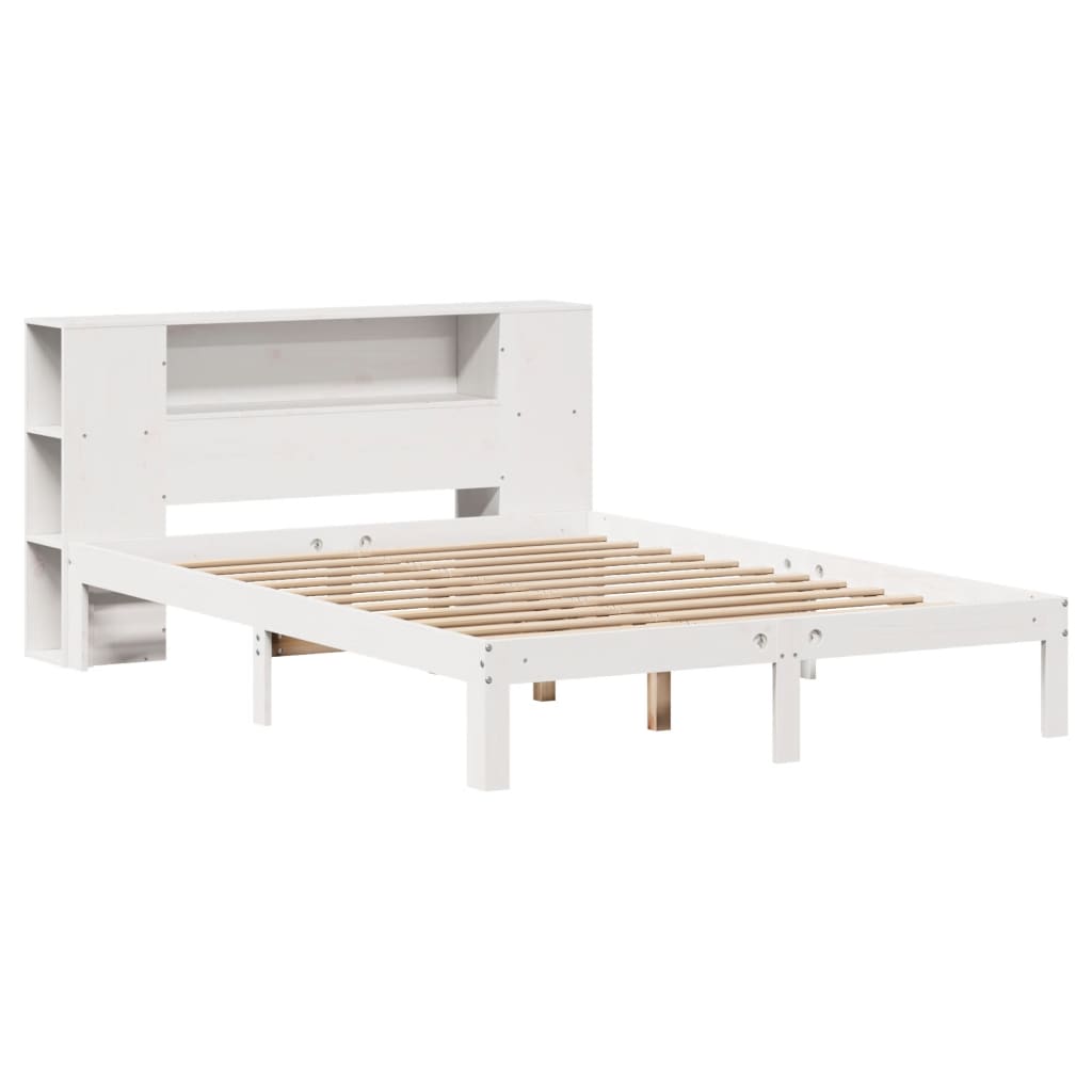 Bookcase Bed Without Mattress 140X200Cm Solid Wood Pine