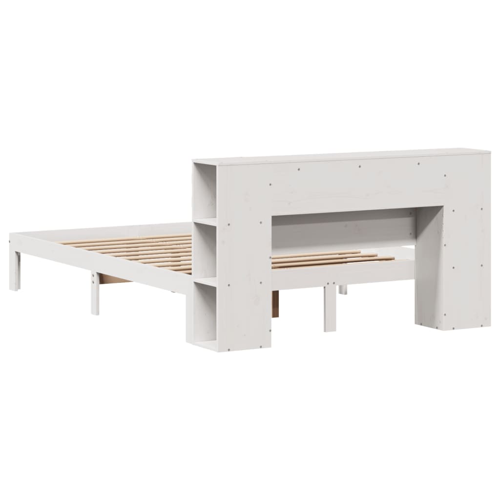Bookcase Bed Without Mattress 140X200Cm Solid Wood Pine
