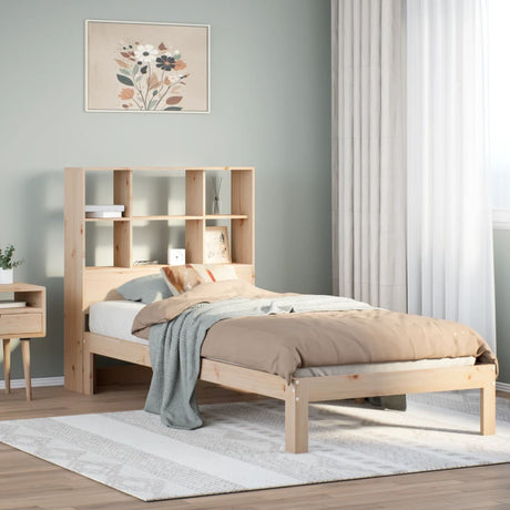 Bookcase Bed Without Mattress Single Solid Wood Pine