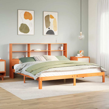 Bookcase Bed Without Mattress Single Solid Wood Pine