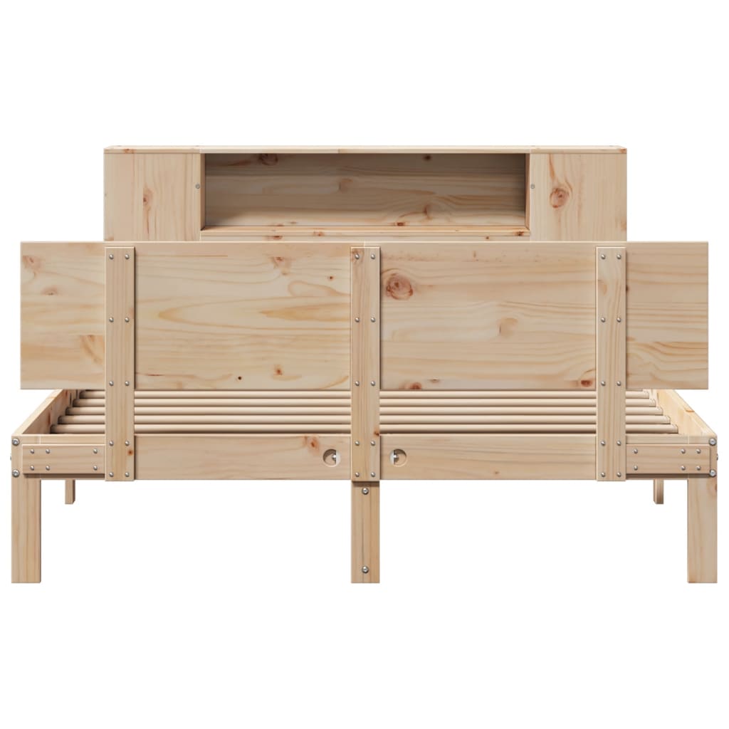 Bookcase Bed Without Mattress King Size Solid Wood Pine