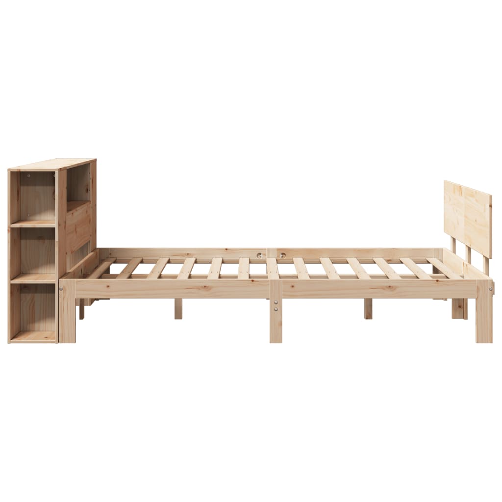 Bookcase Bed Without Mattress King Size Solid Wood Pine