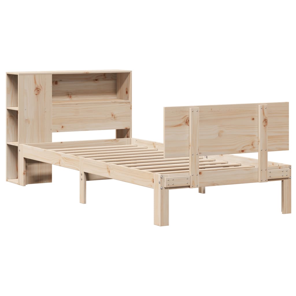 Bookcase Bed Without Mattress 100X200Cm Solid Wood Pine