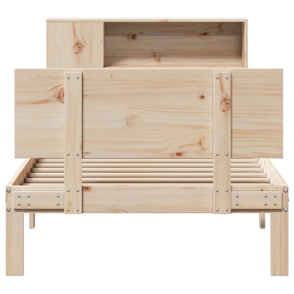 Bookcase Bed Without Mattress 100X200Cm Solid Wood Pine