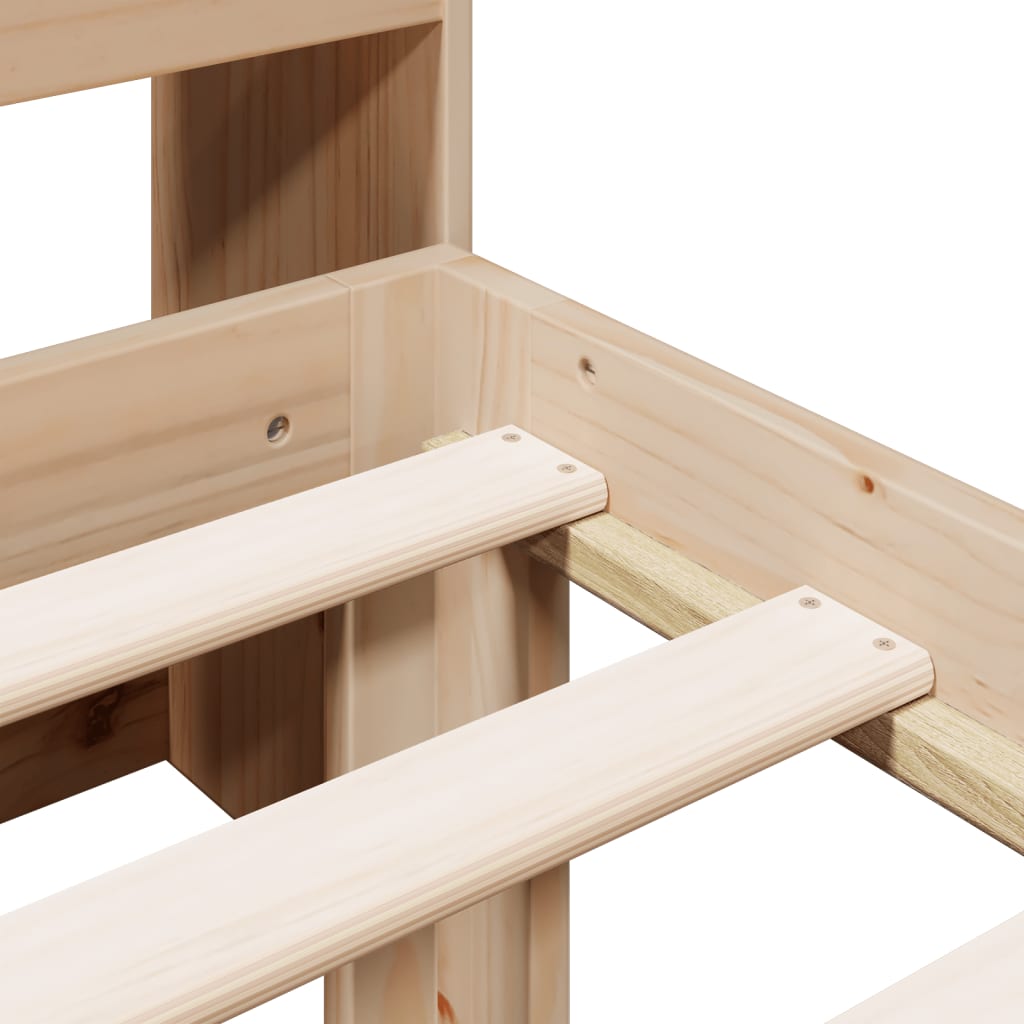 Bookcase Bed Without Mattress 75X190Cm Solid Wood Pine