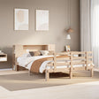 Bookcase Bed Without Mattress King Size Solid Wood Pine