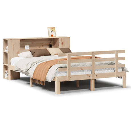 Bookcase Bed Without Mattress King Size Solid Wood Pine