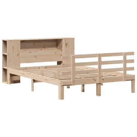 Bookcase Bed Without Mattress King Size Solid Wood Pine