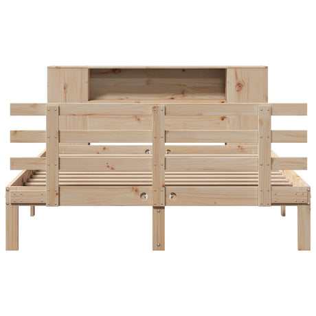 Bookcase Bed Without Mattress King Size Solid Wood Pine