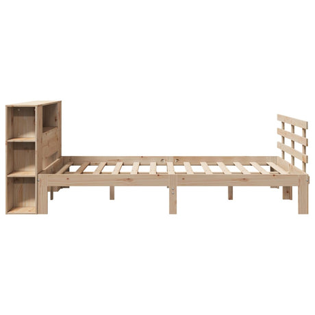Bookcase Bed Without Mattress King Size Solid Wood Pine