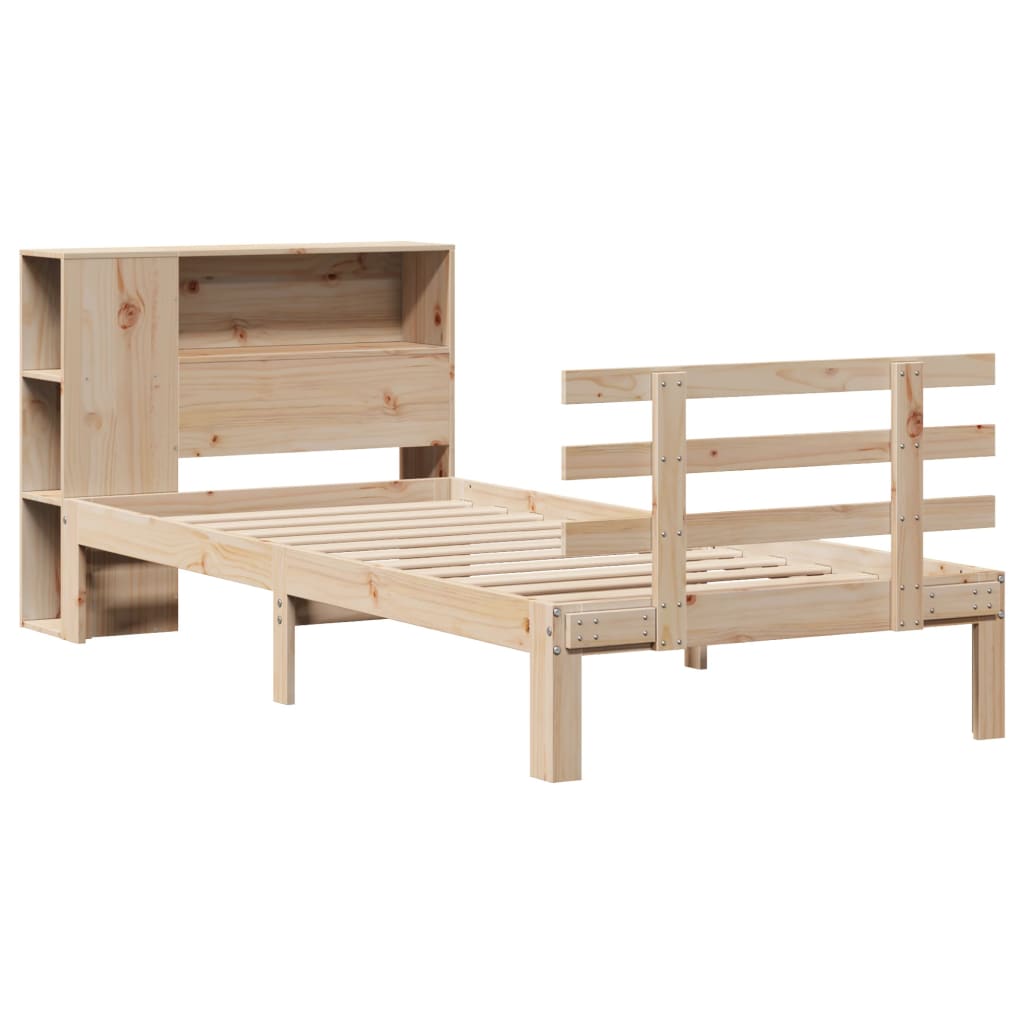 Bookcase Bed Without Mattress 90X200Cm Solid Wood Pine