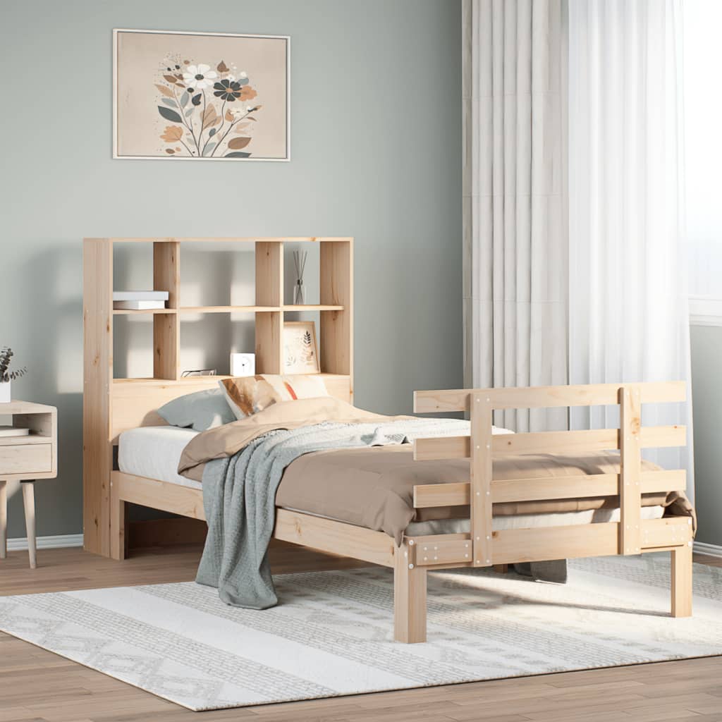 Bookcase Bed Without Mattress Small Double Solid Wood Pine