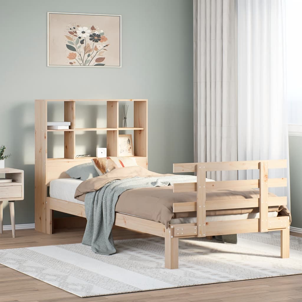 Bookcase Bed Without Mattress Small Double Solid Wood Pine