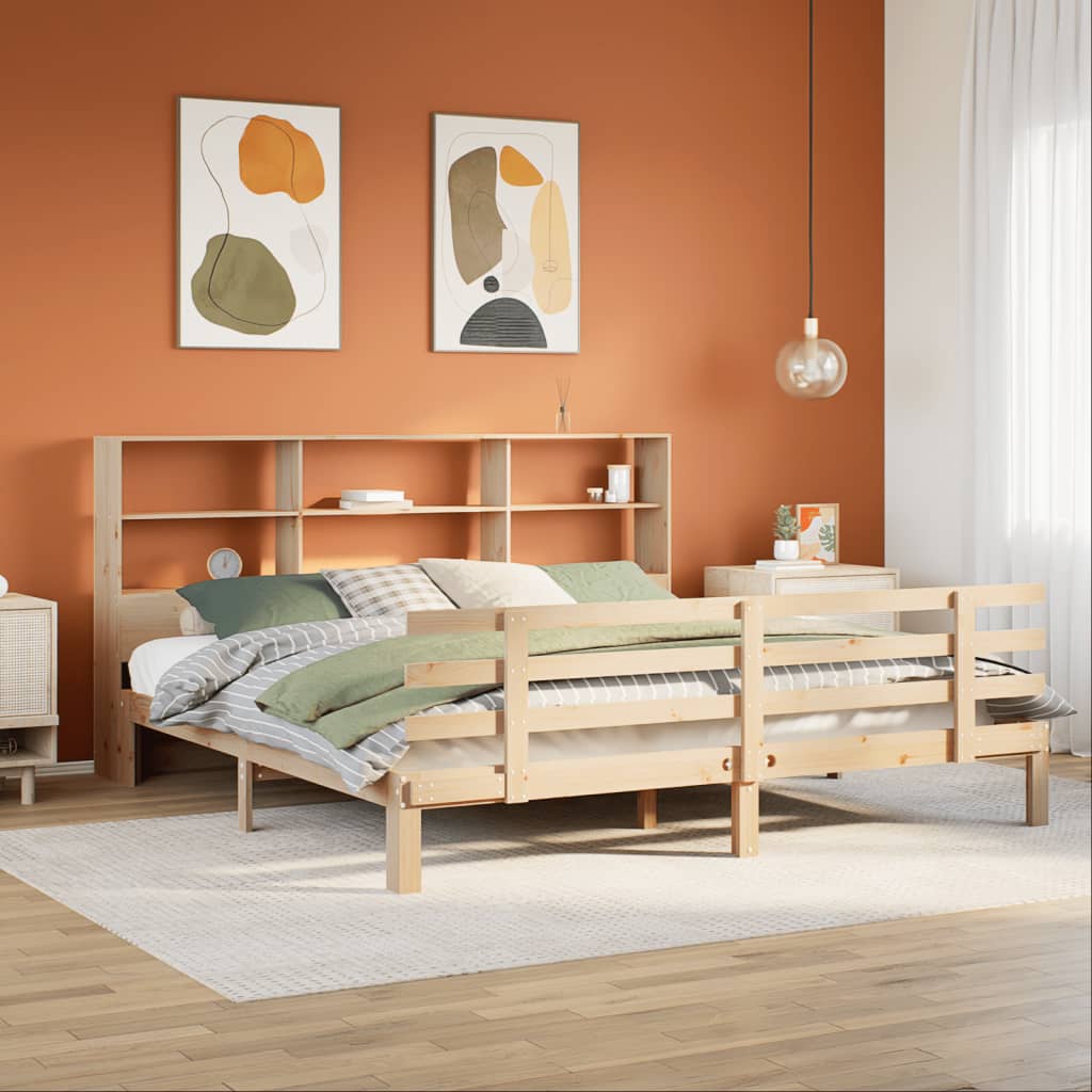 Bookcase Bed Without Mattress Small Double Solid Wood Pine