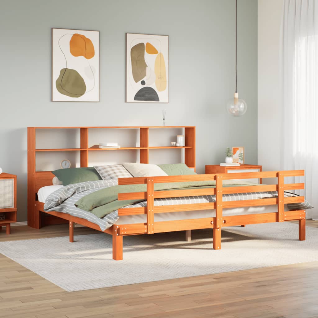 Bookcase Bed Without Mattress Small Double Solid Wood Pine