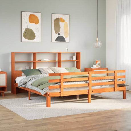 Bookcase Bed Without Mattress Small Double Solid Wood Pine