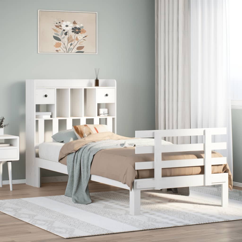 Bookcase Bed Without Mattress 90X200Cm Solid Wood Pine