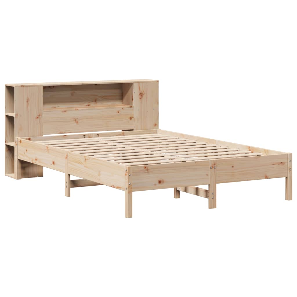 Bookcase Bed Without Mattress 150X200 Cm King Solid Wood Pine