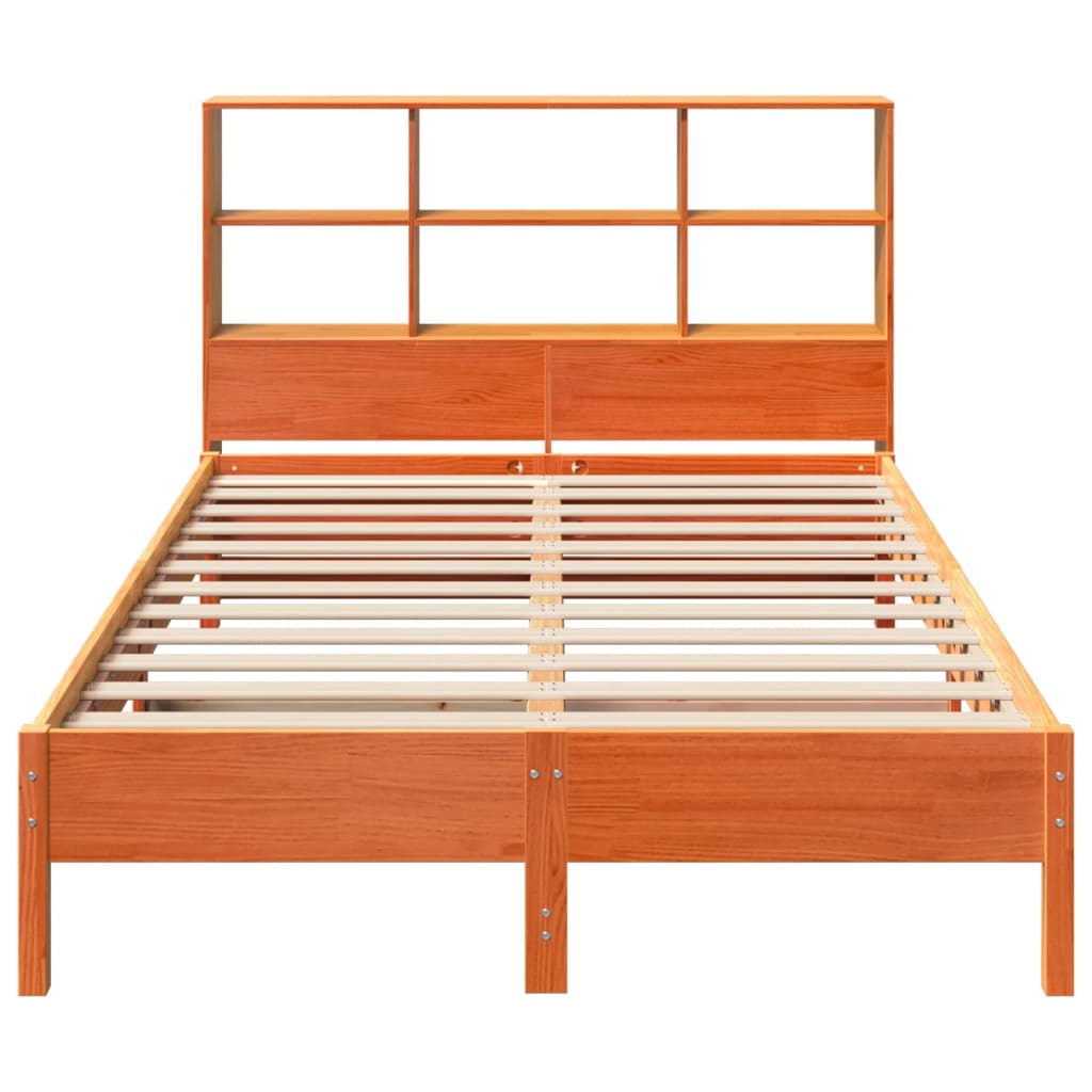 Bookcase Bed Without Mattress 160X200Cm Solid Wood Pine