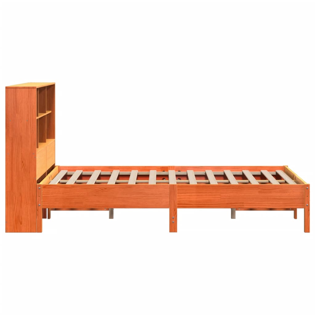 Bookcase Bed Without Mattress 160X200Cm Solid Wood Pine
