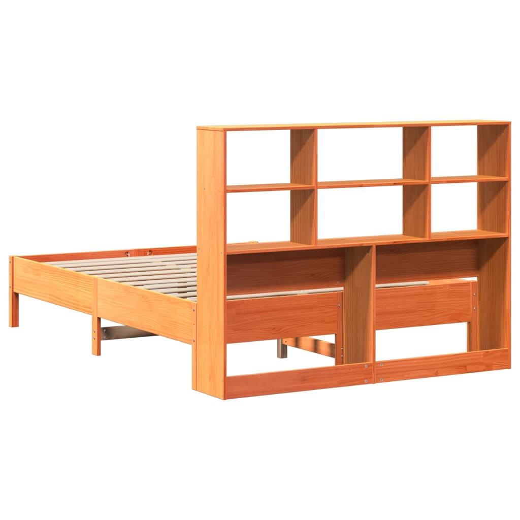 Bookcase Bed Without Mattress 160X200Cm Solid Wood Pine