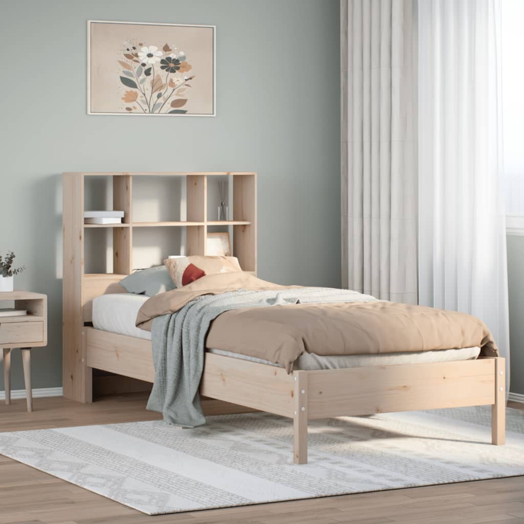 Bookcase Bed Without Mattress 160X200Cm Solid Wood Pine
