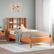 Bookcase Bed Without Mattress 160X200Cm Solid Wood Pine