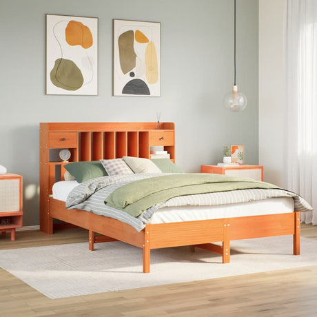 Bookcase Bed Without Mattress Solid Wood Pine