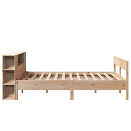 Bookcase Bed Without Mattress King Size Solid Wood Pine