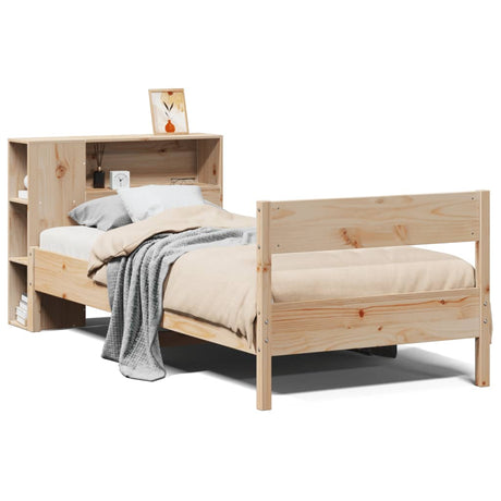 Bookcase Bed Without Mattress 100X200Cm Solid Wood Pine