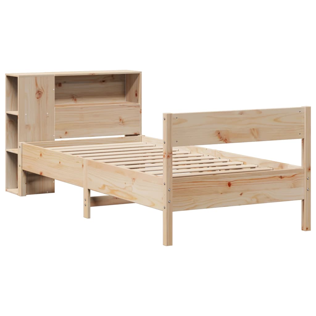 Bookcase Bed Without Mattress 100X200Cm Solid Wood Pine