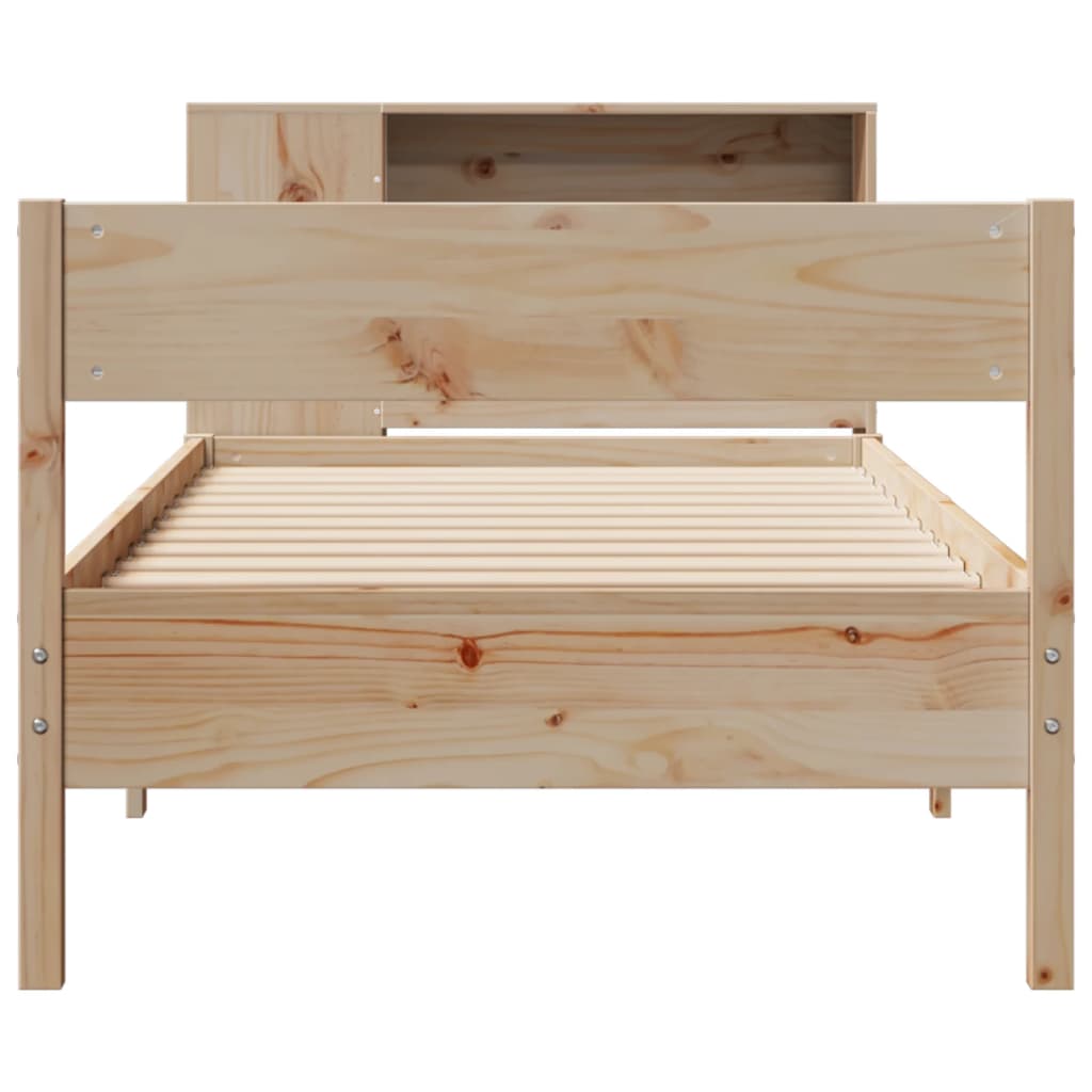 Bookcase Bed Without Mattress 100X200Cm Solid Wood Pine