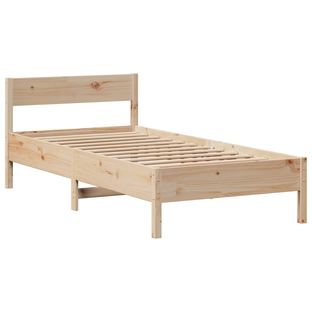 Bookcase Bed Without Mattress 100X200Cm Solid Wood Pine