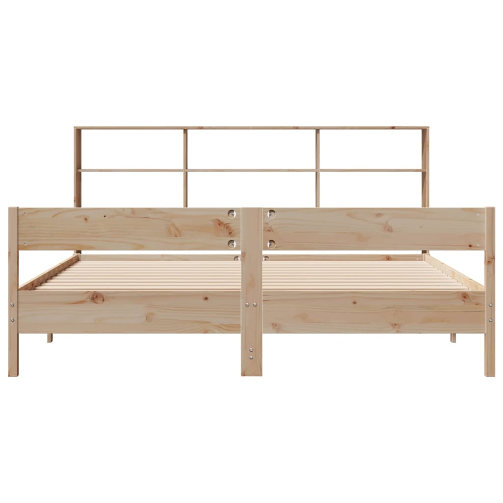 Bookcase Bed Without Mattress 200X200Cm Solid Wood Pine
