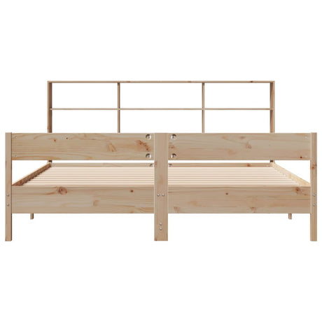 Bookcase Bed Without Mattress 200X200Cm Solid Wood Pine
