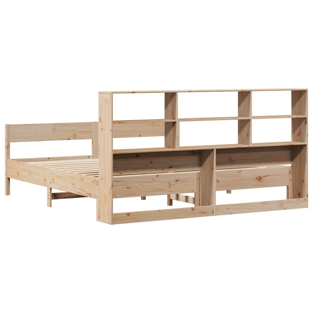 Bookcase Bed Without Mattress 200X200Cm Solid Wood Pine