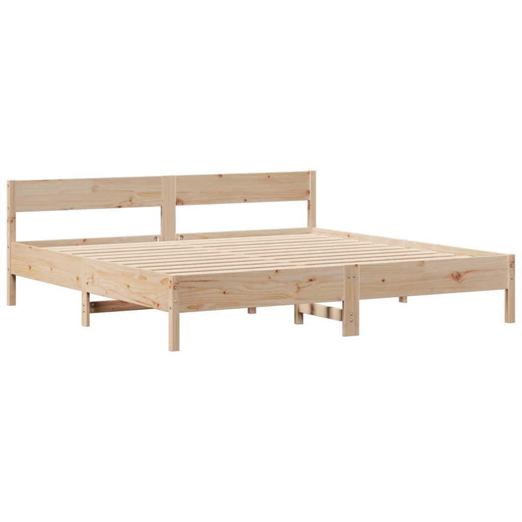 Bookcase Bed Without Mattress 200X200Cm Solid Wood Pine