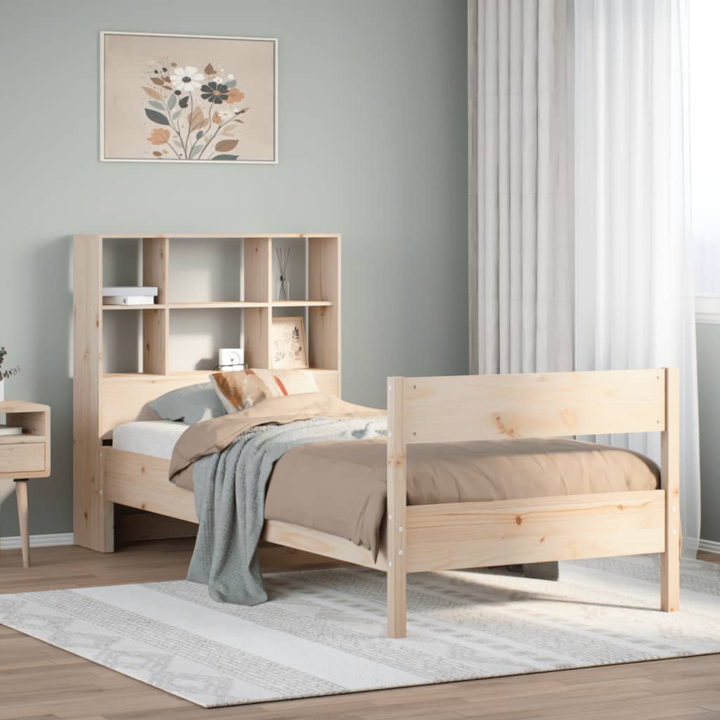 Bookcase Bed Without Mattress 200X200Cm Solid Wood Pine