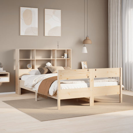 Bookcase Bed Without Mattress 200X200Cm Solid Wood Pine