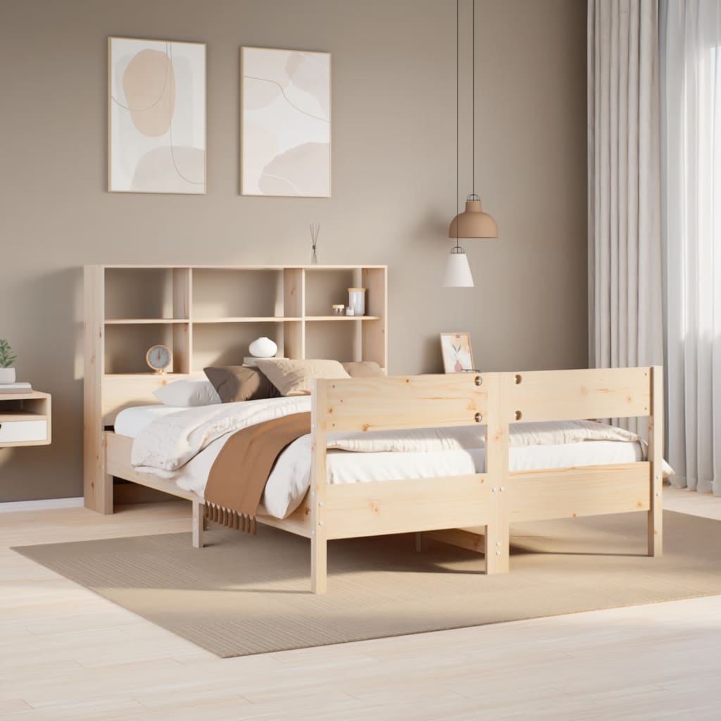 Bookcase Bed Without Mattress 200X200Cm Solid Wood Pine