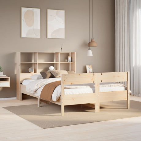 Bookcase Bed Without Mattress 200X200Cm Solid Wood Pine