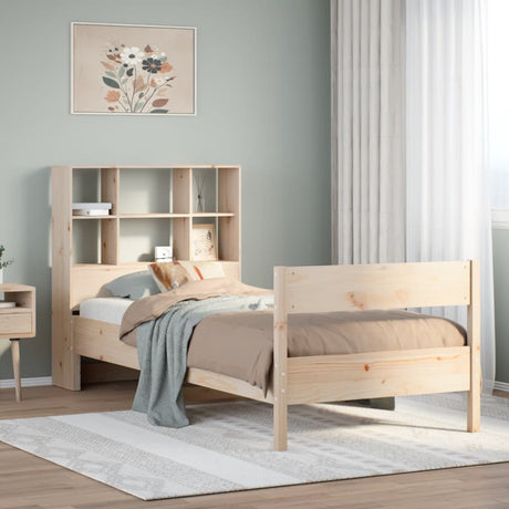 Bookcase Bed Without Mattress 200X200Cm Solid Wood Pine