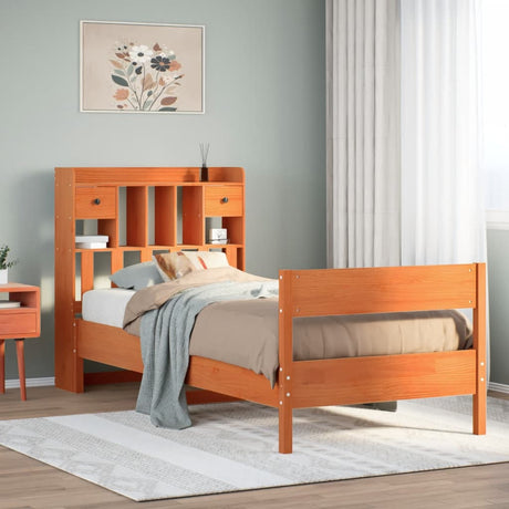 Bookcase Bed Without Mattress Solid Wood Pine