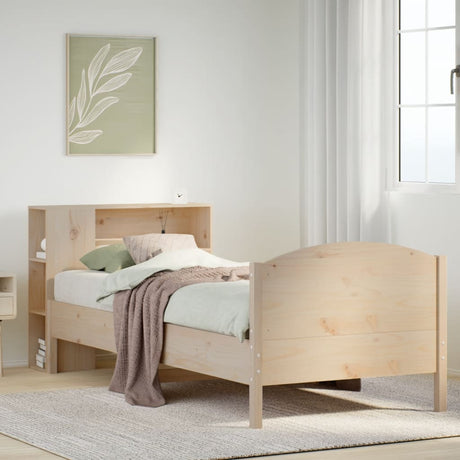 Bookcase Bed Without Mattress 90X200Cm Solid Wood Pine