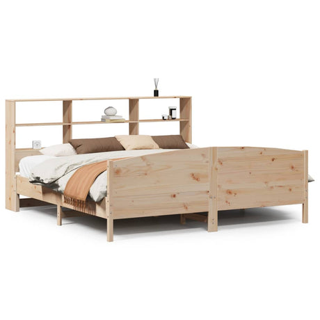 Bookcase Bed Without Mattress 200X200Cm Solid Wood Pine