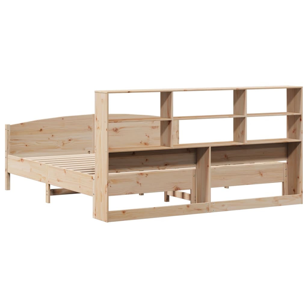 Bookcase Bed Without Mattress 200X200Cm Solid Wood Pine
