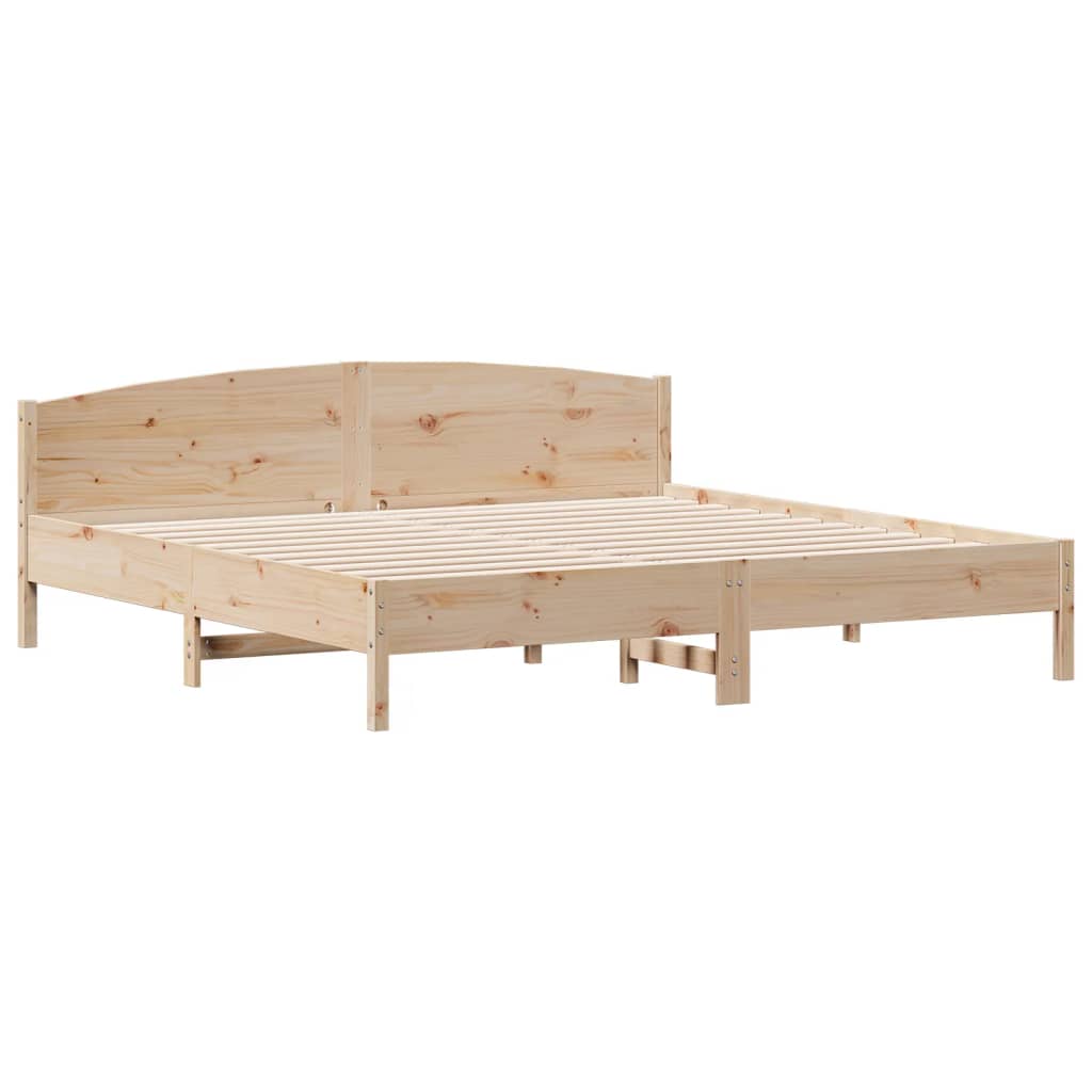 Bookcase Bed Without Mattress 200X200Cm Solid Wood Pine
